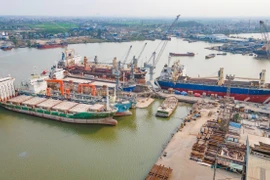 Ngành đóng tàu vẫn đang đối mặt với thiếu nguồn lực đầu tư cơ sở sản xuất và nhân công lao động. (Ảnh: Việt Hùng/Vietnam+)