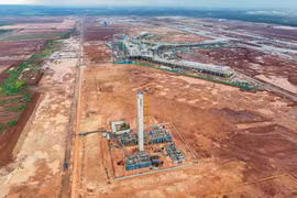 Tháp không lưu Sân bay Long Thành đang được Tổng công ty Quản lý bay gấp rút thi công để hoàn thành vào cuối năm nay. (Ảnh: PV/Vietnam+)