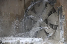 Máy đào hầm “Thần tốc” của tuyến Metro Nhổn-Ga Hà Nội đã đến Ga S11-Văn Miếu. (Ảnh: MRB cung cấp).