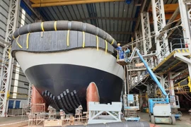 Một xưởng đóng tàu đơn vị thành viên của Tổng công ty công nghiệp Tàu thủy. (Ảnh: Việt Hùng/Vietnam+)