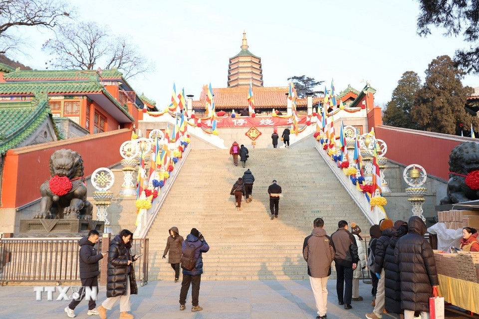 Chùa Linh Quang Tự là ngôi chùa có lịch sử hơn 1200 năm, được xây dựng từ thời nhà Đường. (Ảnh: Quang Hưng/TTXVN).