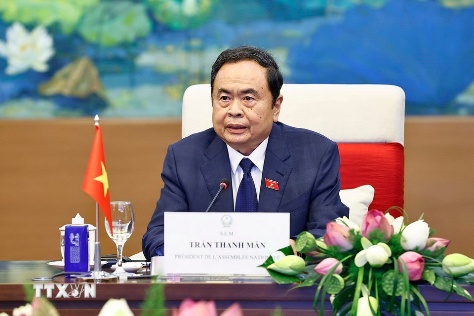 Chủ tịch Quốc hội Trần Thanh Mẫn phát biểu. (Ảnh: Doãn Tấn/TTXVN)