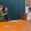 Đối tượng Trương Thị Bắc tại cơ quan công an. (Ảnh: TTXVN phát)