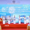 Thủ tướng Lê Minh Hưng và các đại biểu khởi công dự án nhà ở cho thuê và 5 đường sắt đô thị thành phố Hà Nội. (Ảnh: Dương Giang/TTXVN)