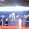 Các đại biểu thực hiện nghi thức khởi công dự án. (Ảnh: Thu Hiền/TTXVN)