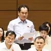Bộ trưởng Bộ Nông nghiệp và Môi trường Trịnh Việt Hùng phát biểu giải trình, làm rõ một số vấn đề đại biểu Quốc hội nêu. (Ảnh: Doãn Tấn/TTXVN)
