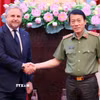 Đại tướng Lương Tam Quang, Bộ trưởng Bộ Công an tiếp ông Daniele Tavano, Phó Chủ tịch cấp cao Tập đoàn Leonardo S.p.A (Italy). (Ảnh: Phạm Kiên/TTXVN)