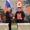 Nhà lãnh đạo Triều Tiên Kim Jong-un và Tổng thống Nga Vladimir Putin. (Nguồn: KCNA)