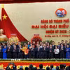 Ban Chấp hành Đảng bộ thành phố Đà Nẵng nhiệm kỳ 2025-2030 ra mắt Đại hội. (Ảnh: Quốc Dũng/TTXVN)