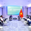 Thủ tướng Lê Minh Hưng tiếp Giám đốc điều hành Diễn đàn Kinh tế Thế giới (WEF) Stephan Mergenthaler. (Ảnh: Dương Giang/TTXVN)