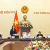 Phó Chủ tịch Quốc hội Nguyễn Thị Hồng điều hành nội dung phiên họp. (Ảnh: Doãn Tấn/TTXVN)