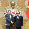 Chủ tịch Quốc hội Trần Thanh Mẫn tiếp ông Hagiuda Koichi, Quyền Tổng Thư ký Đảng Dân chủ Tự do Nhật Bản. (Ảnh: Doãn Tấn/TTXVN)