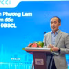 Ông Nguyễn Phương Lam, Giám đốc Liên đoàn Thương mại và Công nghiệp Việt Nam (VCCI) chi nhánh Đồng bằng sông Cửu Long phát biểu tại chương trình. (Ảnh: Thanh Liêm/TTXVN)