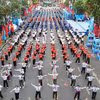 Tiết mục đồng diễn dân vũ. (Nguồn: Trang thông tin điện tử Đảng bộ Thành phố Hồ Chí Minh)