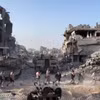 Những tòa nhà bị phá hủy ở Dải Gaza. (Ảnh: IRNA/TTXVN)