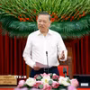 Tổng Bí thư, Chủ tịch nước Tô Lâm, Trưởng Ban Chỉ đạo Trung ương về tổng kết thực tiễn và nghiên cứu sửa đổi, bổ sung Điều lệ Đảng phát biểu chỉ đạo. (Ảnh: Thống Nhất/TTXVN)