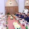 Thủ tướng Phạm Minh Chính hội đàm với Thủ tướng Nhà nước Kuwait Sheikh Ahmad Abdullah Al-Ahmad Al Sabah. (Ảnh: Dương Giang/TTXVN)