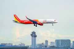 Máy bay của Hãng hàng không Vietjet Air. (Ảnh: PV/Vietnam+)
