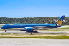 Máy bay của Hãng hàng không Vietnam Airlines. (Ảnh: PV/Vietnam+)