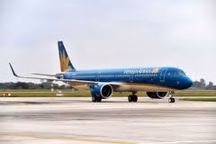 Máy bay của Hãng hàng không Vietnam Airlines. (Ảnh: PV/Vietnam+)