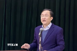 Phó Cục trưởng Cục trưởng Cục Phổ biến, giáo dục pháp luật và trợ giúp pháp lý Phan Hồng Nguyên phát biểu. (Ảnh: Đỗ Bình/TTXVN)