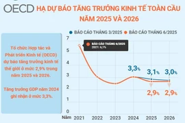 OECD dự báo tăng trưởng kinh tế toàn cầu ở mức 2,9% trong năm 2025 và 2026 