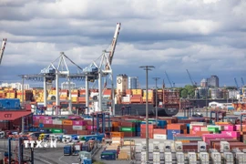 Cảng hàng hóa ở Hamburg, Đức. (Ảnh: THX/TTXVN)