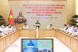 Thủ tướng Phạm Minh Chính chủ trì phiên họp lần thứ nhất của Ban Chỉ đạo Trung ương về chính sách nhà ở và thị trường bất động sản. (Ảnh: Dương Giang/TTXVN)