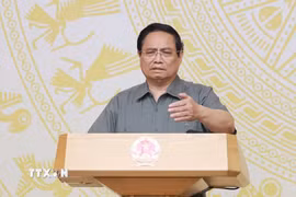 Thủ tướng Phạm Minh Chính chủ trì phiên họp lần thứ nhất của Ban Chỉ đạo Trung ương về chính sách nhà ở và thị trường bất động sản. (Ảnh: Dương Giang/TTXVN)