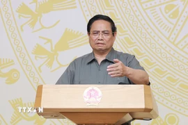 Thủ tướng Phạm Minh Chính chủ trì phiên họp lần thứ nhất của Ban Chỉ đạo Trung ương về chính sách nhà ở và thị trường bất động sản. (Ảnh: Dương Giang/TTXVN)