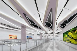Phối cảnh nhà ga Tao Đàn của tuyến metro số 2 (Bến Thành-Tham Lương). (Ảnh: TTXVN phát)