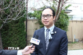 Ông Nguyễn Hồng Sơn, Chủ tịch Liên hiệp hội người Việt Nam tại Nhật Bản, trả lời phỏng vấn TTXVN. (Ảnh: Phạm Tuân/TTXVN)