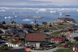 Quang cảnh vịnh Disko ở Ilulissat, thủ phủ thành phố Avannaata thuộc Greenland (Đan Mạch) ngày 15/7/2024. (Ảnh: Getty Images/TTXVN)