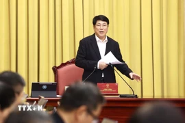 Chủ tịch nước Lương Cường chủ trì họp với Văn phòng Chủ tịch nước về công tác chuẩn bị đón Tết Nguyên đán Bính Ngọ 2026. (Ảnh: Lâm Khánh/TTXVN)