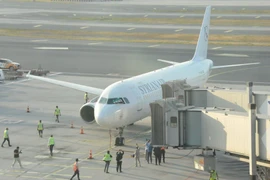 Máy bay của Syrian Air tại Istanbul. (Ảnh: DHA)