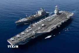 Tàu sân bay USS Gerald R. Ford của hải quân Mỹ. (Ảnh: Reuters/TTXVN)