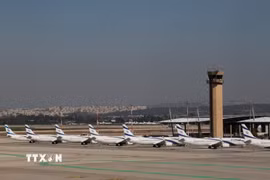 Sân bay quốc tế Ben Gurion ở gần Tel Aviv, Israel. (Ảnh: THX/TTXVN)