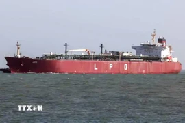 Tàu chở dầu khí tự nhiên hóa lỏng di chuyển qua eo biển Hormuz về tới cảng Mundra ở Kutch, Ấn Độ ngày 16/3/2026. (Ảnh: ANI/TTXVN)