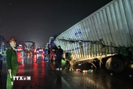 Hiện trường vụ tai nạn. (Ảnh: Trung Nguyên/TTXVN)