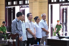 Các bị cáo tại phiên tòa. (Ảnh: Minh Phú/TTXVN)