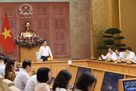 Phó Thủ tướng Hồ Quốc Dũng chủ trì Hội nghị sơ kết đợt cao điểm thực hiện Công điện số 38/CĐ-TTg ngày 05/5/2026 của TTgCP về tập trung chỉ đạo thực hiện quyết liệt các giải pháp đấu tranh ngăn chặn, xử lý hành vi xâm phạm quyền sở hữu trí tuệ. (Ảnh: Lâm Khánh/TTXVN)