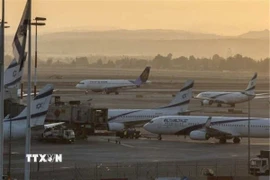 Các máy bay tại sân bay quốc tế Ben Gurion, Israel. (Ảnh: IRNA/TTXVN)
