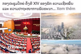 Bài viết "Đại hội Đảng XIV: Niềm tin và khát vọng phát triển" trên tờ Pasaxon. (Ảnh: Xuân Tú/TTXVN)