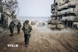 Binh sỹ Israel tham gia chiến dịch quân sự tại Dải Gaza. (Ảnh: THX/TTXVN)