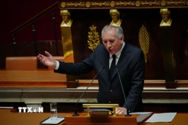 Thủ tướng Pháp Francois Bayrou phát biểu trước Quốc hội ở Paris ngày 14/1/2025. (Ảnh: THX/TTXVN)