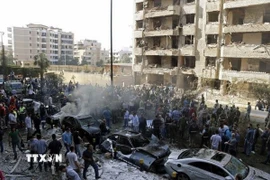 Hiện trường vụ tấn công tại Syria. (Ảnh: IRNA/TTXVN)\