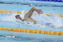 Phần thi của kình ngư Nguyễn Huy Hoàng. (Ảnh: TTXVN phát)