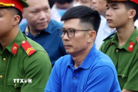 Bị cáo Nguyễn Duy Hưng, cựu Chủ tịch Hội đồng quản trị Tập đoàn Thuận An tại phiên tòa xét xử. (Ảnh: Phạm Kiên/TTXVN)