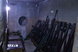 Căn hầm có chiều dài 8m, chiều rộng 2m, chiều sâu 2,5m là căn hầm lớn nhất và chứa nhiều vũ khí nhất của Biệt động Sài Gòn. (Ảnh: Hữu Duyên/TTXVN)