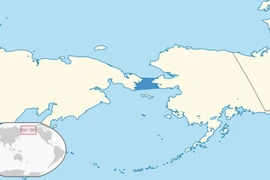 Bản đồ eo biển Bering. (Ảnh: Wikimedia Commons)